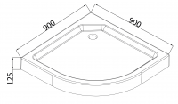 Душовий піддон з сифоном Mixxus PLAIN ST01-90x90x13 діаметр зливу 52 мм (MI6916)