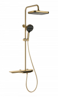 Душова колона з термостатичним змішувачем Mixxus Premium SPACE-009-J Brushed gold, 3 режими (MI6541)