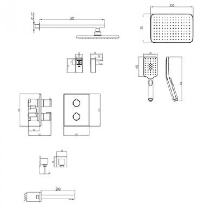 Душовий комплект IMPRESE CENTRUM для ванни/душу, хром VR-51400
