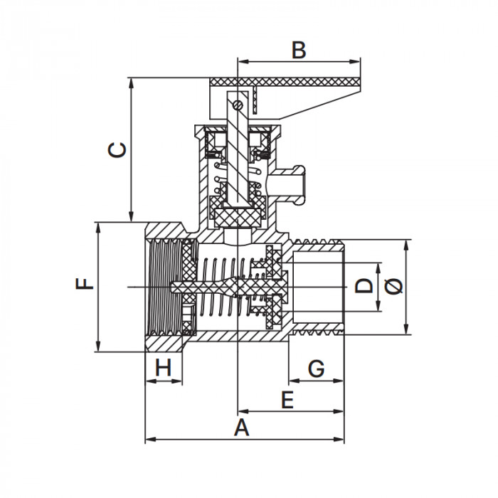 Запобіжний клапан для бойлера Europroduct EP.2001 - 1/2" 6BAR (з ручкою) (EP6035)