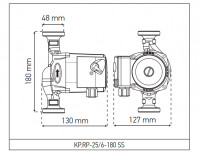 Рециркуляційний насос Koer KP.RP-25/6-180 SS (з гайками) (KP2795)