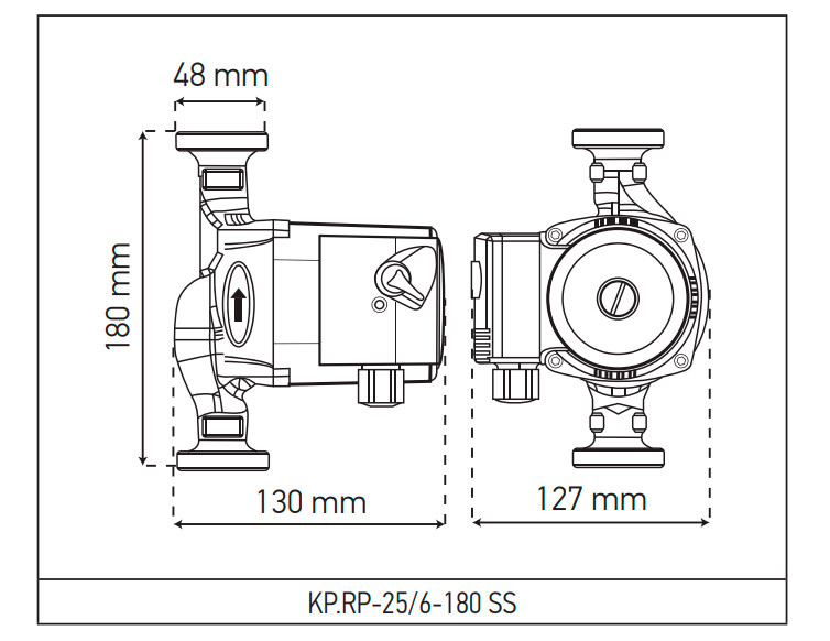 Рециркуляційний насос Koer KP.RP-25/6-180 SS (з гайками) (KP2795)