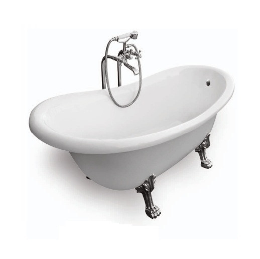 Ванна акрилова OTYLIA ретро 170х77 з 1 отвором (злив) з ногами хром, без сифону