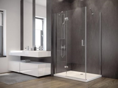 Кабіна прямокутна VIVA 1200x80x195 ліва: скло прозоре, профіль хромований