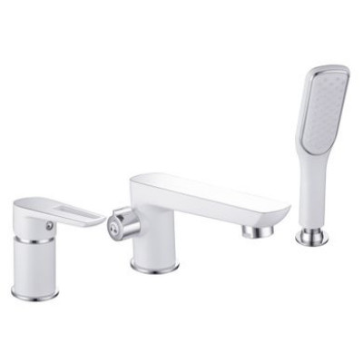 Змішувач для ванни IMPRESE BRECLAV врізний, на три отвори, хром/білий 85245W