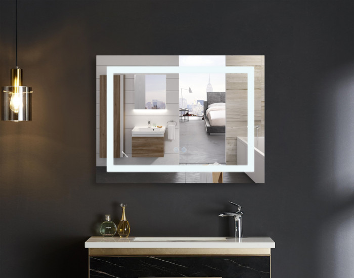 Дзеркало Mixxus WARM MR12-80x70-Reverse з Led Touch, Anti-fog, димером, регулятором яскравості (MI6936)