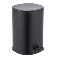 Відро для сміття з плавним закриттям овальне ZERIX PRIME-TC0105 BLACK 5 л (колір чорний) (ZX5902)