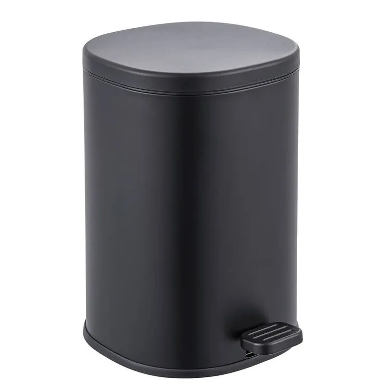 Відро для сміття з плавним закриттям овальне ZERIX PRIME-TC0105 BLACK 5 л (колір чорний) (ZX5902)
