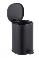 Відро для сміття з плавним закриттям овальне ZERIX PRIME-TC0105 BLACK 5 л (колір чорний) (ZX5902)