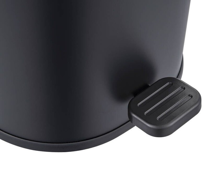 Відро для сміття з плавним закриттям овальне ZERIX PRIME-TC0105 BLACK 5 л (колір чорний) (ZX5902)