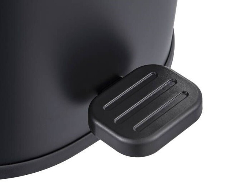 Відро для сміття з плавним закриттям овальне ZERIX PRIME-TC0105 BLACK 5 л (колір чорний) (ZX5902)