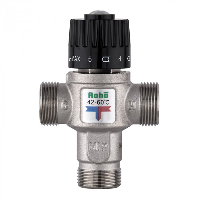 Клапан змішувальний Roho R1208-075 - 3/4" ЗР термостатичний (42-60*C) (RO1023)
