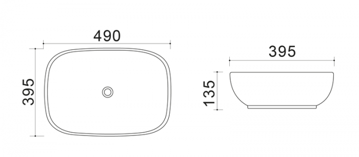 Раковина накладна Mixxus Premium DIVERSE-0115 GRAY 490x395x135mm (MP6650)