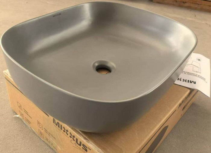 Раковина накладна Mixxus Premium DIVERSE-0115 GRAY 490x395x135mm (MP6650)