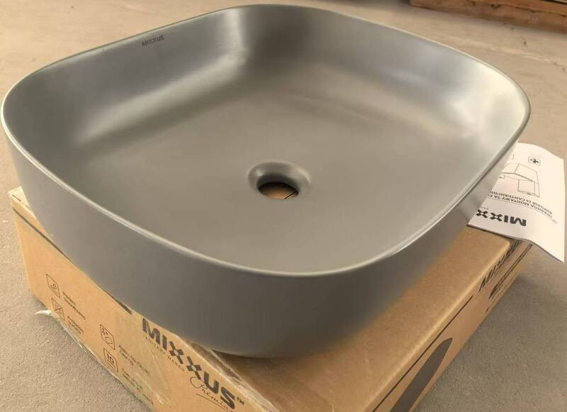 Раковина накладна MIXXUS PREMIUM DIVERSE-0115 GRAY 490x395x135mm (MP6650)
