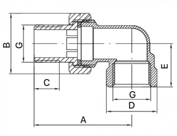 Згін американка кутовий Europroduct EP.0422 - 3/4" (EP6060)