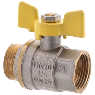 Кран кульовий FERRO PL 3/4&quot; ГШМ газ art. 607 (латунна куля) (FE0561)