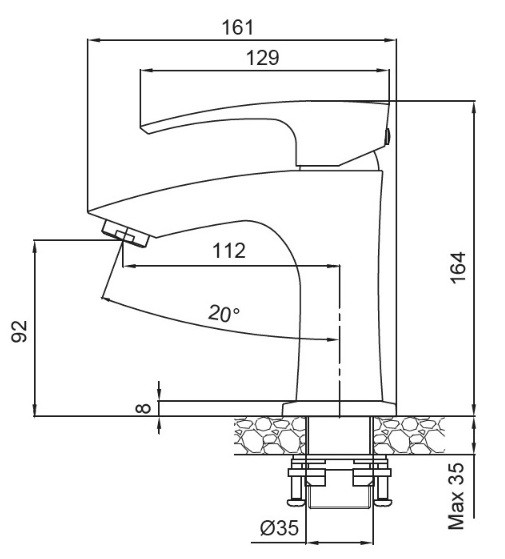 Змішувач для умивальника Koer KB-10007-07 (Колір графіт) (KR5150)
