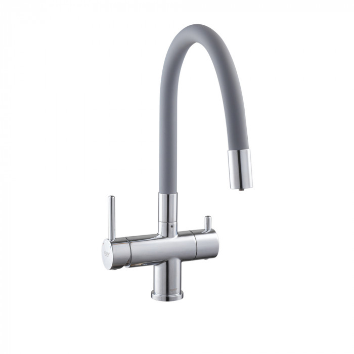 Кухонний змішувач з силік. виливом і вих. для питної води KOER KB-72002-01 (KR3383)