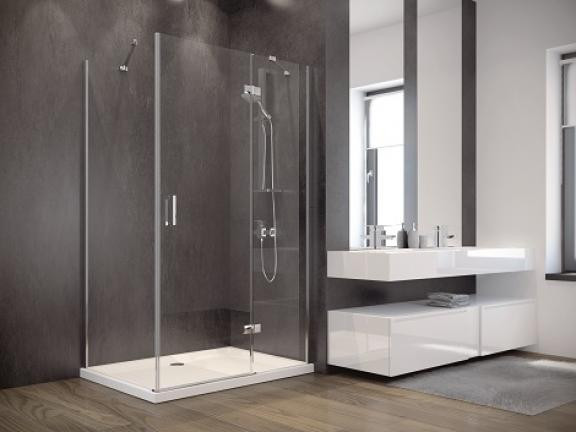 Кабина прямоугольная VIVA 1200x80x195 правая: стекло прозрачное, профиль хромированный