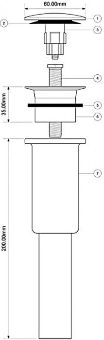 Злив до умивальника "клік-клак" декоративний 32х220 DECCL-CB