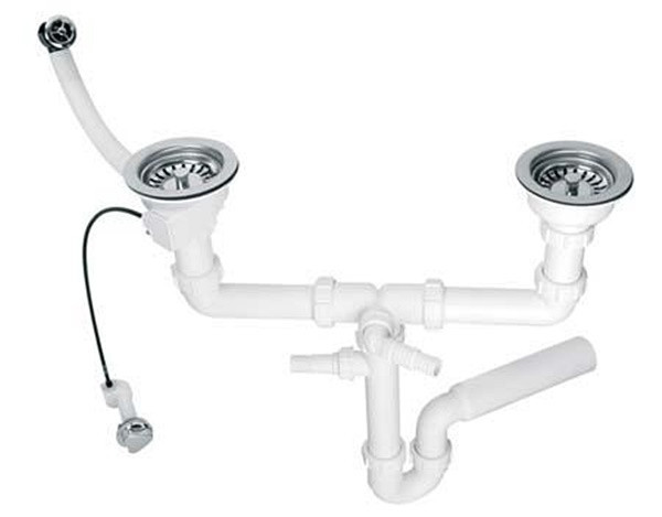 Сифон для кухонної мийки з підключенням до пральної машини зі зливом 113мм та переливом 1 1/2*50мм HC7HC12-POL2-25