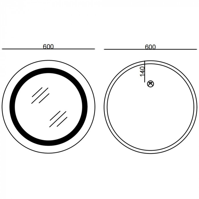Дзеркало Mixxus PLAIN MC02-60-CASE з Led Touch, Anti-fog, димером, регулятором яскравості, годинником (MI6661)