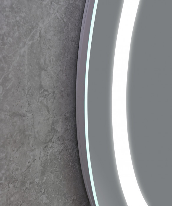 Дзеркало Mixxus PLAIN MC02-60-CASE з Led Touch, Anti-fog, димером, регулятором яскравості, годинником (MI6661)