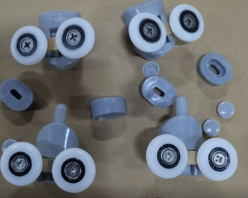 Комплект роликів для душових кабін подвійні колеса MIXXUS ROLLERS SCP04-2x2 GRAPHITE 2 верхні + 2 нижні колір сірий (MI8164)