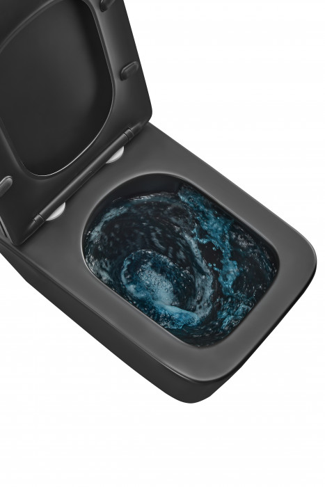 Унітаз підвісний Mixxus Premium QUADRO-0301-T3 BLACK 490х340х360mm, система змиву TORNADO 3.0 (MP6587)