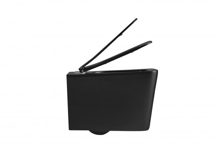 Унітаз підвісний Mixxus Premium QUADRO-0301-T3 BLACK 490х340х360mm, система змиву TORNADO 3.0 (MP6587)