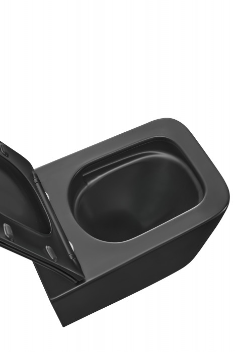 Унітаз підвісний Mixxus Premium QUADRO-0301-T3 BLACK 490х340х360mm, система змиву TORNADO 3.0 (MP6587)