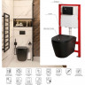 Комплект: MIXXUS PREMIUM BEVEL-SET-2101 BLACK Унітаз система змиву TORNADO 1.0+ Інсталяція KOER KT-0404 + панель KT-0604-05 BLACK MAT (MP6669)