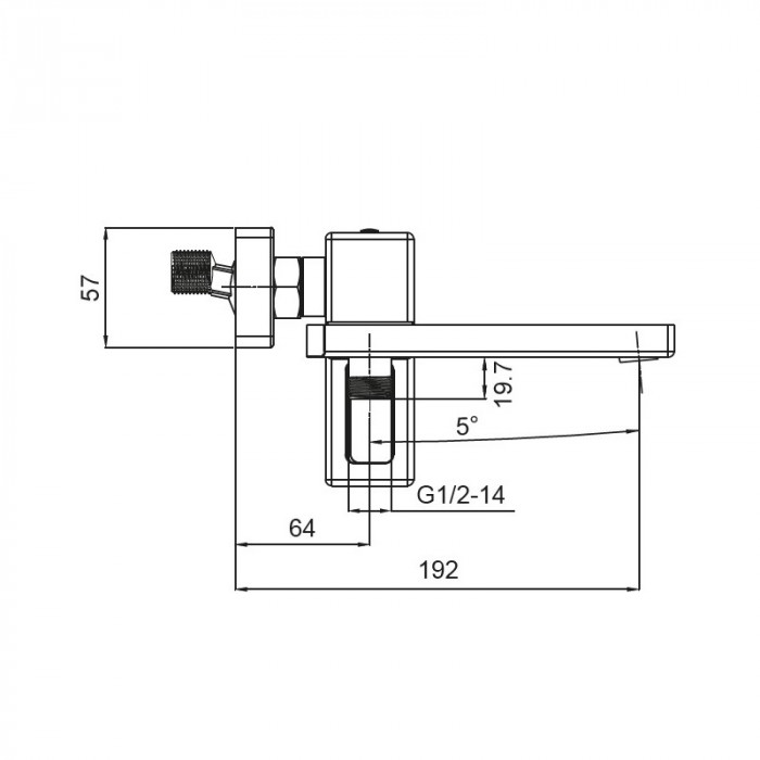 Змішувач для ванни з коротким виливом Koer KB-41009-05 (Колір чорний) (KR3503)