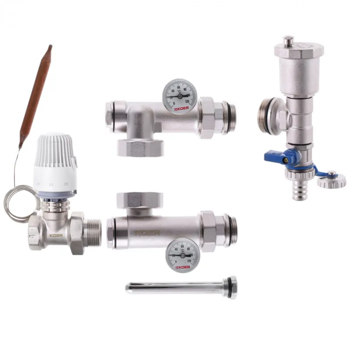 Змішувальний вузол для коллект. з лівим підкл. Koer KR.1022L1 - 1" (без насоса) (прямий) (KR2912)