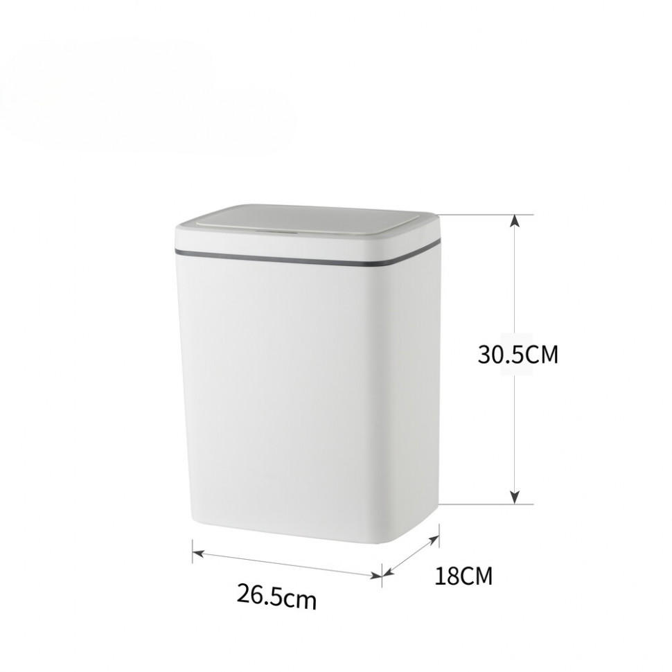 Відро для сміття сенсорне прямокутне Mixxus WAVE-TC0110 White 10 л колір білий (MI7073)