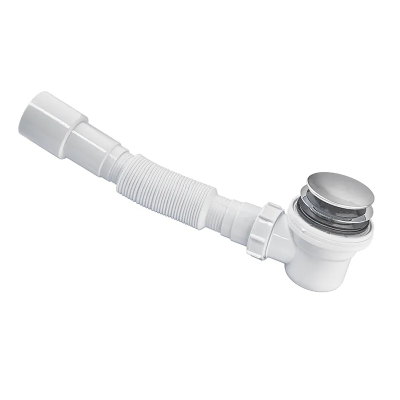 Сифон для душового піддону Zerix SD-03 автоматичний (Click-Clack) випуск 70мм (Колір білий) 1 1/2'' (ZX5087)