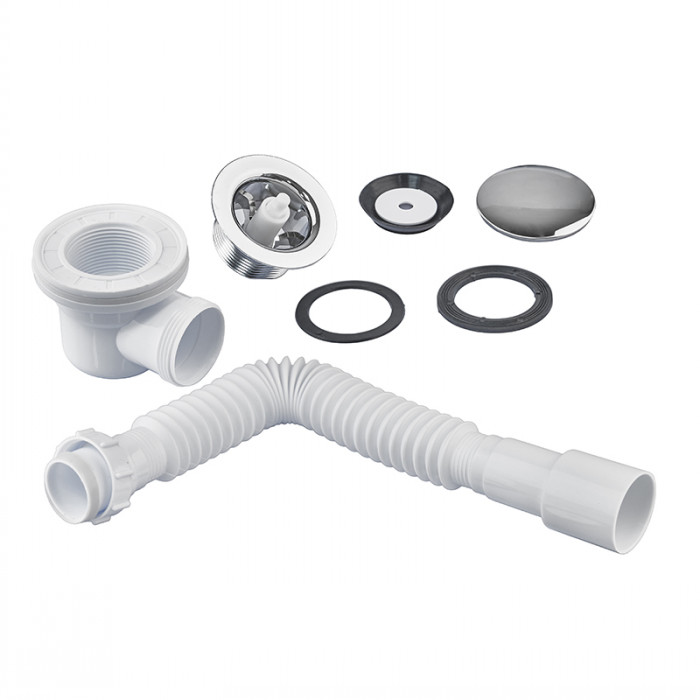 Сифон для душового піддону Zerix SD-03 автоматичний (Click-Clack) випуск 70мм (Колір білий) 1 1/2'' (ZX5087)