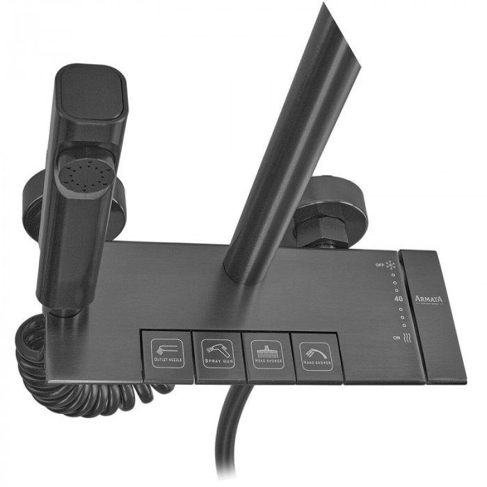 Душова колона Armata BCT-009-J Graphite зі змішувачем з кнопковим перемикачем, 4 режими (CH6511)