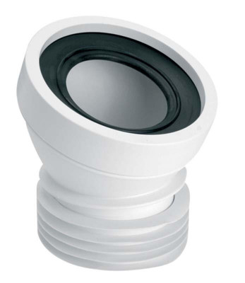 Колено для унитаза под углом 22 с уплотнителем L-125 mm HC39-22