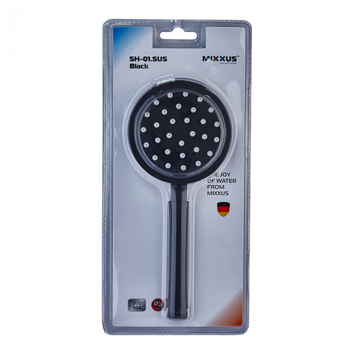 Лійка для душу Mixxus SH-01.SUS Black з нерж. сталі (MI6119)