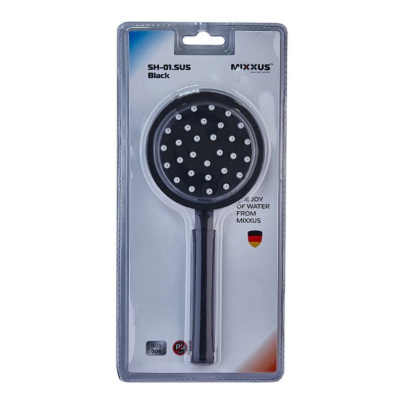Лійка для душу Mixxus SH-01.SUS Black з нерж. сталі (MI6119)
