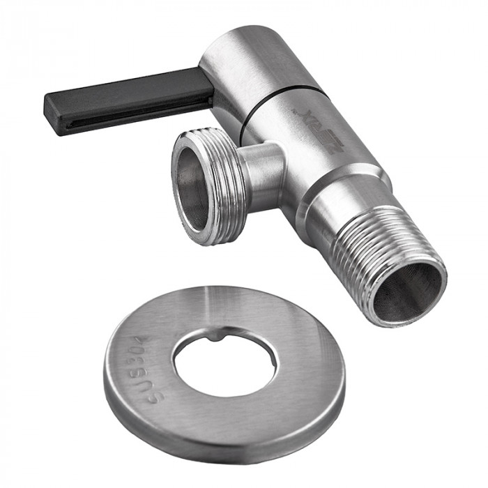 Кран для підключення сантехприладів Zerix VAL-12-1/2x3/4 з нерж.сталі SUS304 (ZX5105)