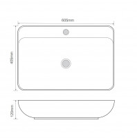 Раковина накладна MIXXUS PREMIUM BEVEL-0203 600х405х120mm (отвір під змішувач) (MP6513)