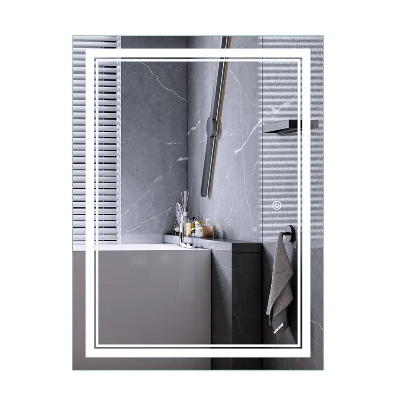 Дзеркало MIXXUS PREMIUM QUADRO MR20-80x60-REVERSE з LED Touch, Anti-fog, димером, рег. яскравості (MP6619)
