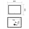 Дзеркало MIXXUS PREMIUM QUADRO MR20-80x60-REVERSE з LED Touch, Anti-fog, димером, рег. яскравості (MP6619)