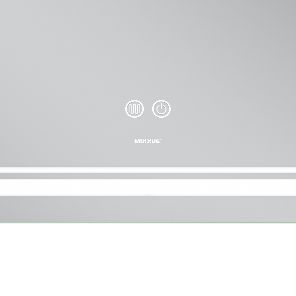 Дзеркало MIXXUS PREMIUM QUADRO MR20-100x80 з LED Touch, Anti-fog, димером, рег. яскравості, лінзою (MP6623)