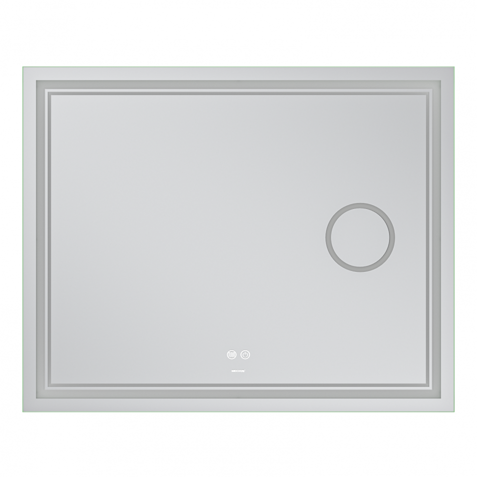 Дзеркало MIXXUS PREMIUM QUADRO MR20-100x80 з LED Touch, Anti-fog, димером, рег. яскравості, лінзою (MP6623)