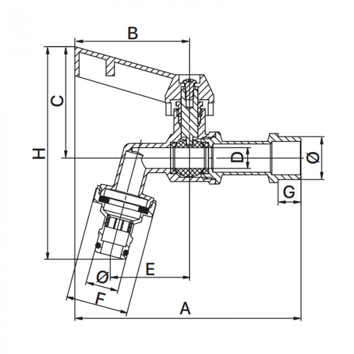 Кран поливу з конектором для швидкого підключення Europroduct EP.3102 1/2" (EP6042)