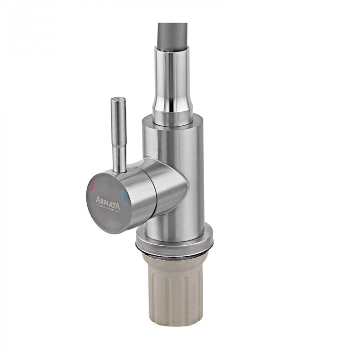 Змішувач для кухні Armata SUS-011 Refl.Gray із силіконовим виливом (вилив сірий) (CH6481)